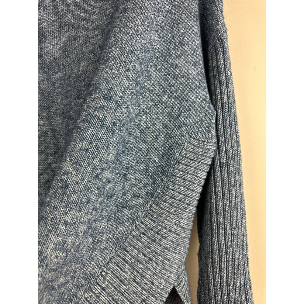 Sundance Blue Marl Knit Dolman Curved Hem Pullover Sweater Ribbed L Oversized - Picture 6 of 12